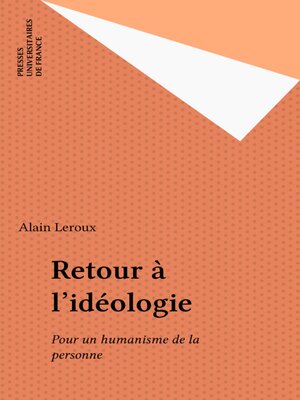 cover image of Retour à l'idéologie